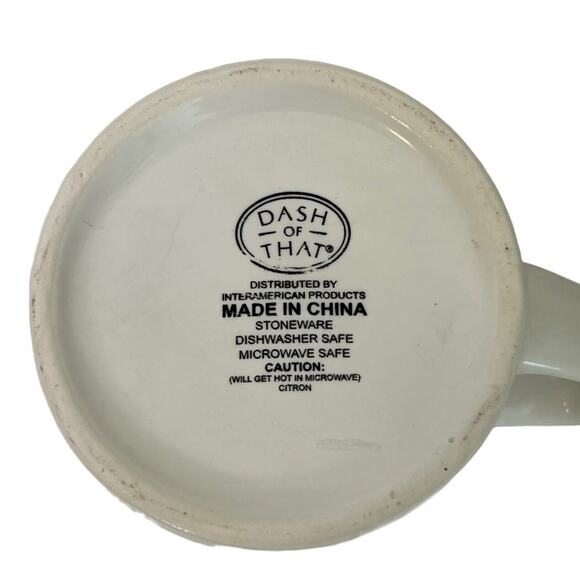 Dash of That Stoneware Coffee Mugs Squeeze the Day Set of Four 12 ounce - Picture 4 of 6